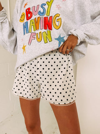 penny polka dot shorts