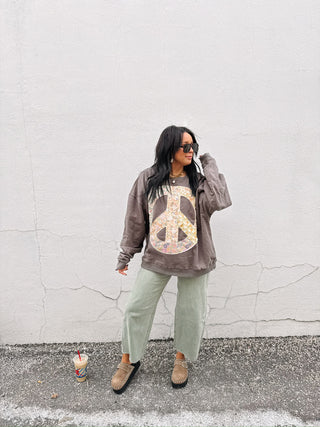 peace of mind sweatshirt - charcoal