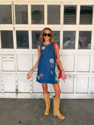 aida floral denim dress