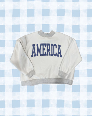 reversible USA / america mock neck - ash