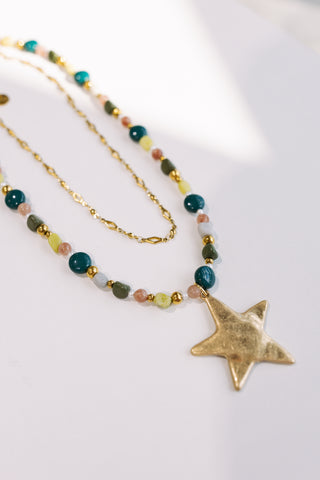 beljoy | ziggy star necklace - green