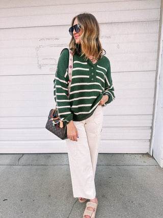 the best time stripe sweater - cream