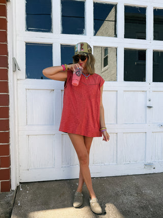 red clay tunic top