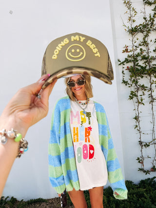 parakeet stripe cardigan
