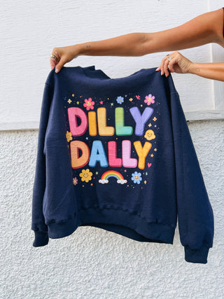 dilly dally mock neck - navy