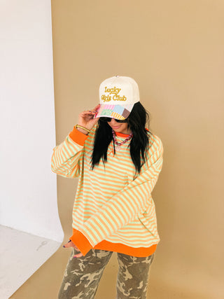 west coast oversized stripe top