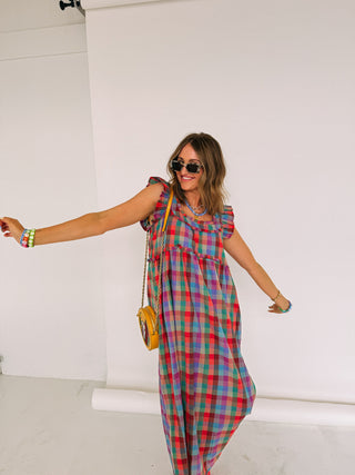 good directions plaid midi dress