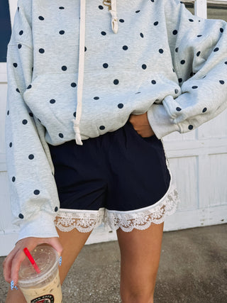 jump shot lace shorts - navy