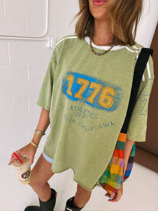 distressed 1776 tee - green