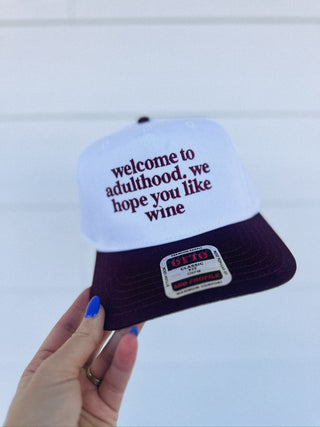hope you like wine maroon trucker hat