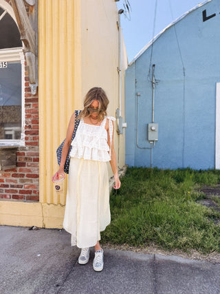 afterglow lace maxi skirt