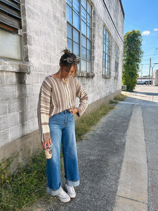 hazelnut stripe sweater