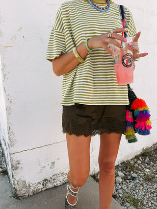 oversized sprout stripe tee