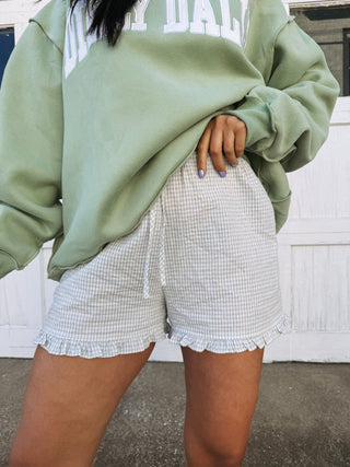 pick me up plaid ruffle shorts