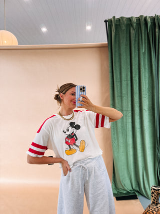 cropped mickey graphic tee.