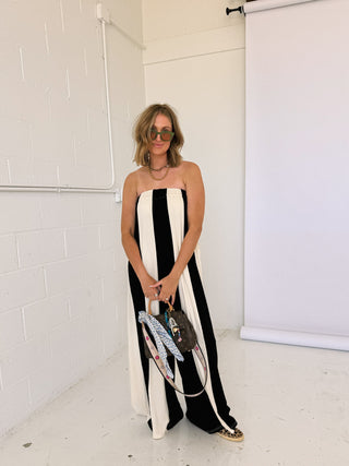 hot stuff stripe jumpsuit