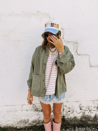 olive branch denim jacket