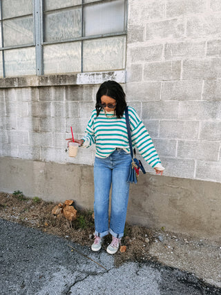green thumb striped sweater