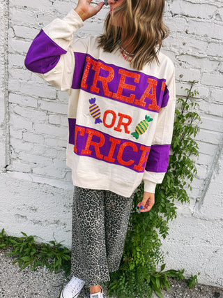 sequin treat or trick sweater