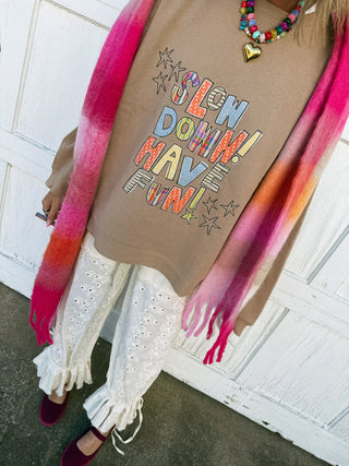 ETTA OG | slow down have fun embroidered sweatshirt - PREORDER (ships 11.9)