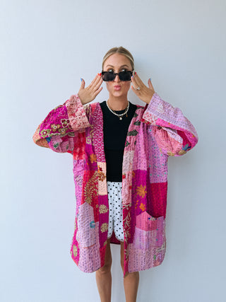 POL | birdwatcher quilted jacket - pink