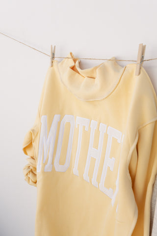 ETTA OG | mother mock neck sweatshirt - butter yellow