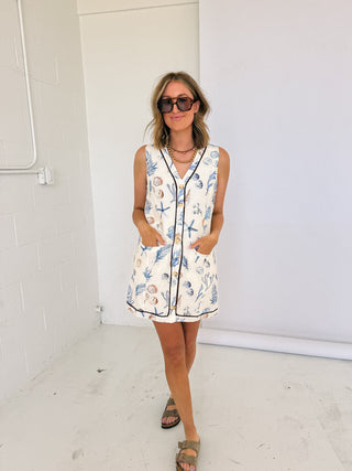 isla seashell button dress