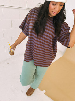 arya stripe boxy tee