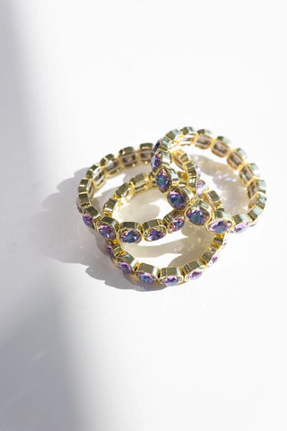 beljoy | lila crystal bracelet - purple