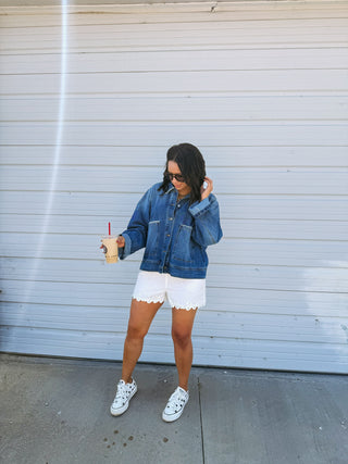 blanket stitch denim jacket