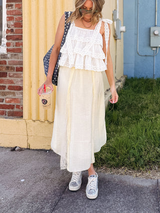 afterglow lace maxi skirt