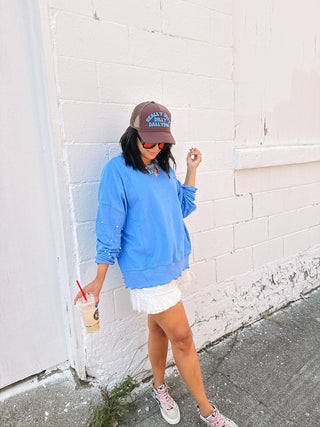 wake up pearl sweatshirt - blue