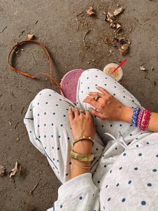 lost in comfort polka dot pants