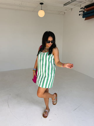 seeing green striped dress