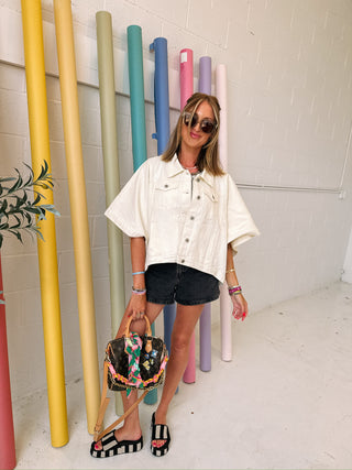 ivory cape jacket