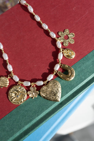 ETTA OG | pearl snap charm necklace