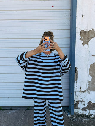 santa monica stripe knit pants