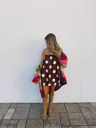 polka dot bubble dress - brown