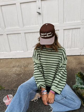 evergreen stripe sweater