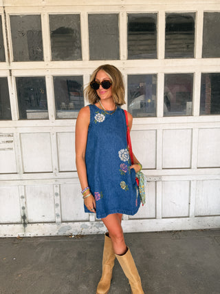 aida floral denim dress