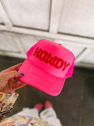 howdy pink trucker hat