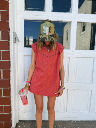 red clay tunic top
