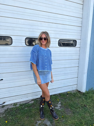 blue crush button sweater