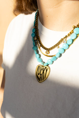 beljoy | lucky in love stone necklace - turquoise