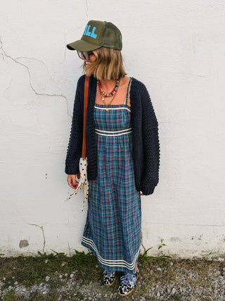 love you back knit cardigan - navy