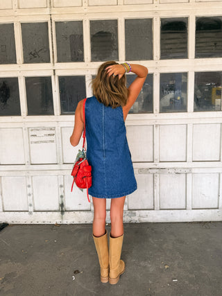 aida floral denim dress