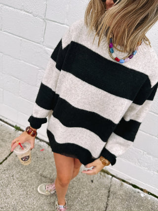 black widow striped sweater