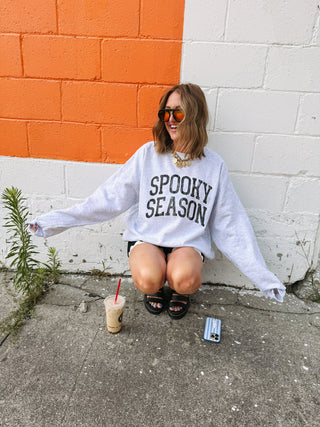 ETTA OG | spooky season sweatshirt - ash / black