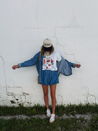 denim bubble skirt