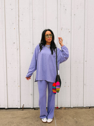 feeling fuzzy oversized top - purple